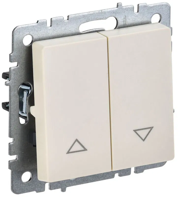 Выключатель жалюзи СП BRITE ВС10-1-5-БрКр 10А механизм беж. IEK BR-V15-0-10-K10