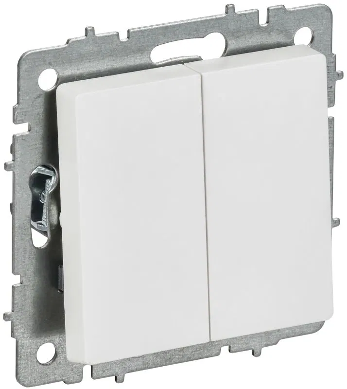 Выключатель 2-кл. СП BRITE ВС10-2-0-БрАБ 10А механизм арктич. бел. IEK BR-V20-0-10-K91