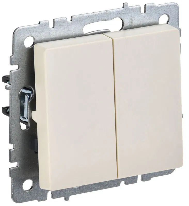 Выключатель проходной 2-кл. СП BRITE ВС10-2-6-БрКр 10А механизм беж. IEK BR-V22-0-10-K10