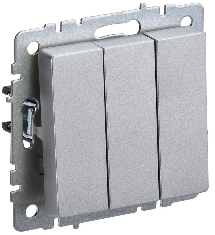 Выключатель 3-кл. СП BRITE ВС10-3-0-БрА 10А механизм алюм. IEK BR-V30-0-10-K47