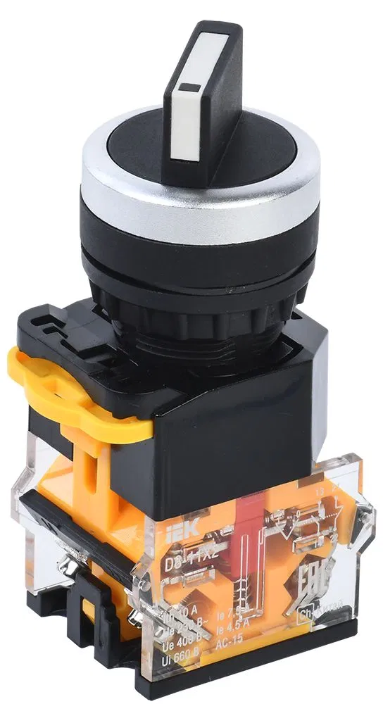 Переключатель D8-11X2 на 2 положения 1NO+1NC черный IEK BSW30-11X2-3-24-2-K02