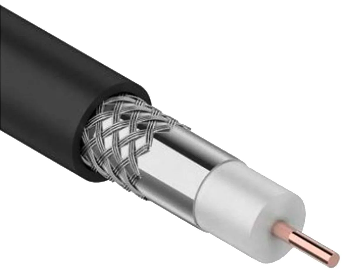 Каб. коаксиал. RG11 CCS 75Ом FPE PVC черн. (300м) GENERICA CC1-R1F1-119-300-G GENERICA