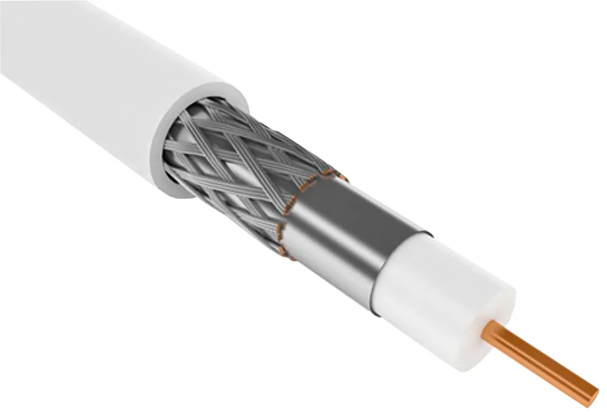 Каб. коаксиал. RG59 CCS 75Ом FPE PVC бел. (100м) GENERICA CC1-R5F1-111-100-G GENERICA