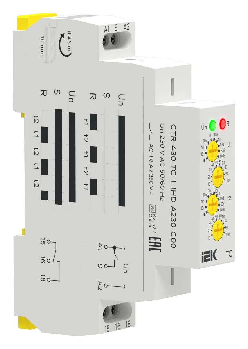Реле циклическое TC 1 контакт 230В AC CTR-430-TC-1-1HD-A230-C00 IEK