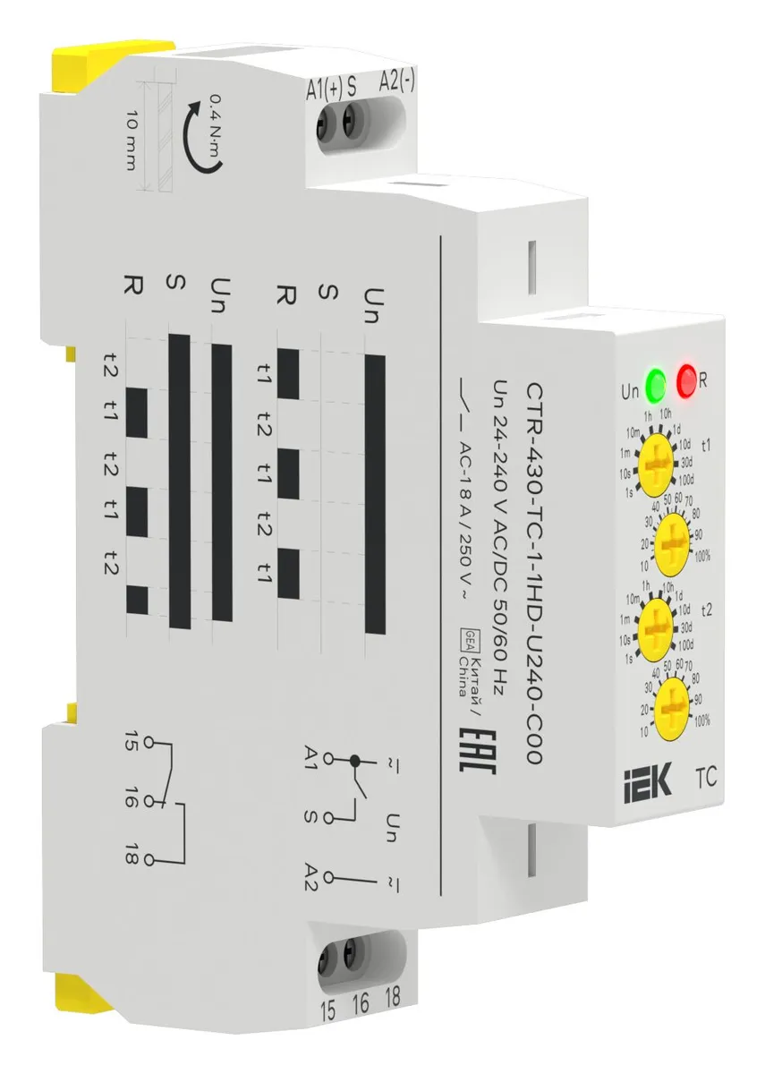 Реле циклическое TC 1 контакт 24-240В AC/DC CTR-430-TC-1-1HD-U240-C00 IEK