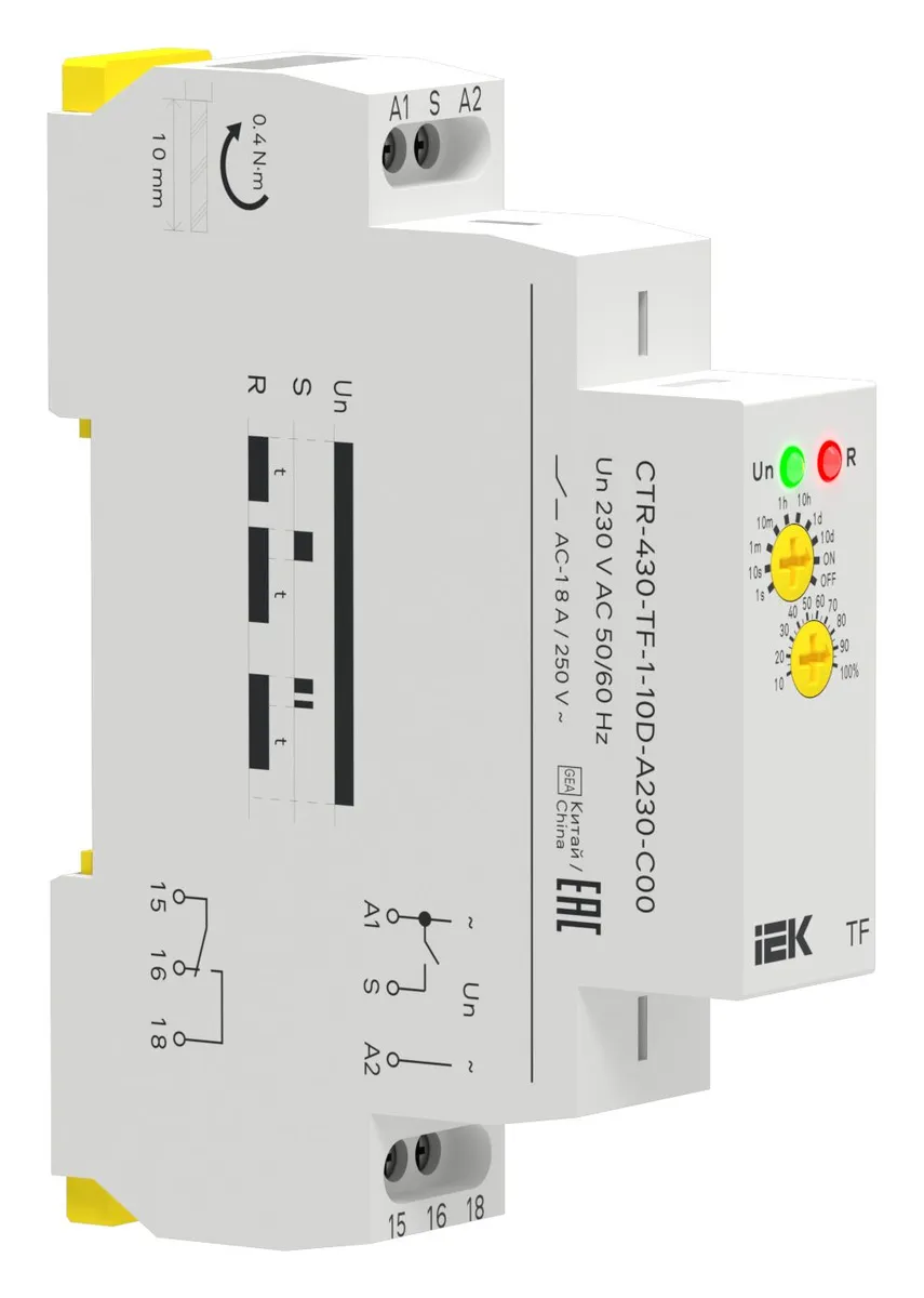 Реле задержки выключения TF 1 контакт 230В AC CTR-430-TF-1-10D-A230-C00 IEK