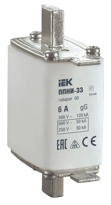 Вставка плавкая ППНИ-33 6А габарит 00 IEK DPP10-006