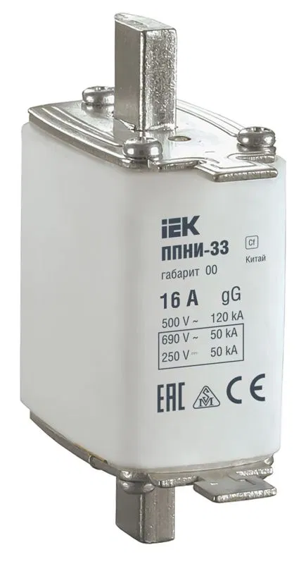 Вставка плавкая ППНИ-33 16А габарит 00 IEK DPP10-016