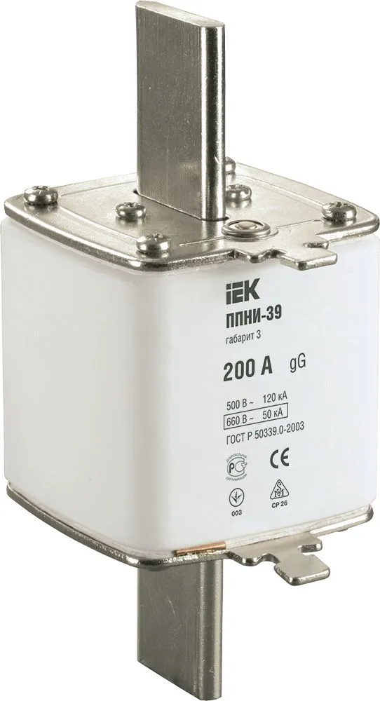 Плавкая вставка предохранителя ППНИ-39 габарит 3 200А IEK