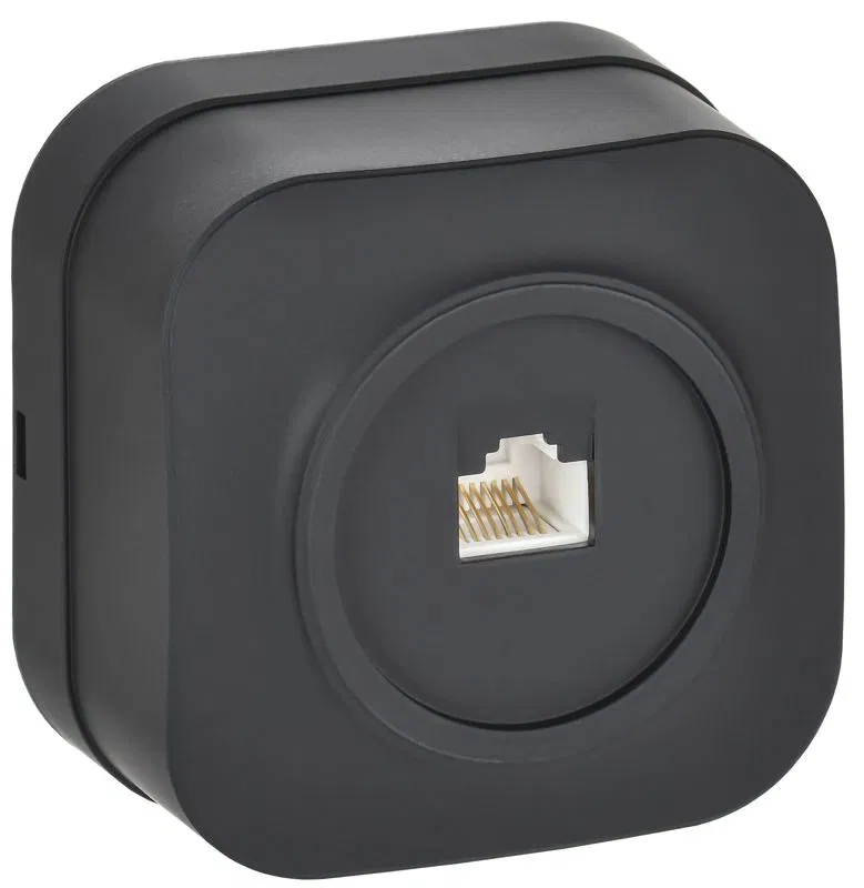 Розетка компьютерная ОП RJ45 кат.5E GLORY РК10-ХЧм черн. матов. IEK EKH10-K02M