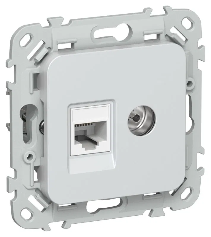 Розетка 2-м СП FLITE РКТВ5е-2-0-ФлЖ RJ45/TV кат.5E UTP механизм жемчуж. IEK FI-AK22-1-K36