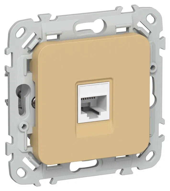 Розетка компьютерная СП FLITE РК6-1-0-ФлШм RJ45 кат.6 UTP механизм шамуа IEK FI-K12-2-K89