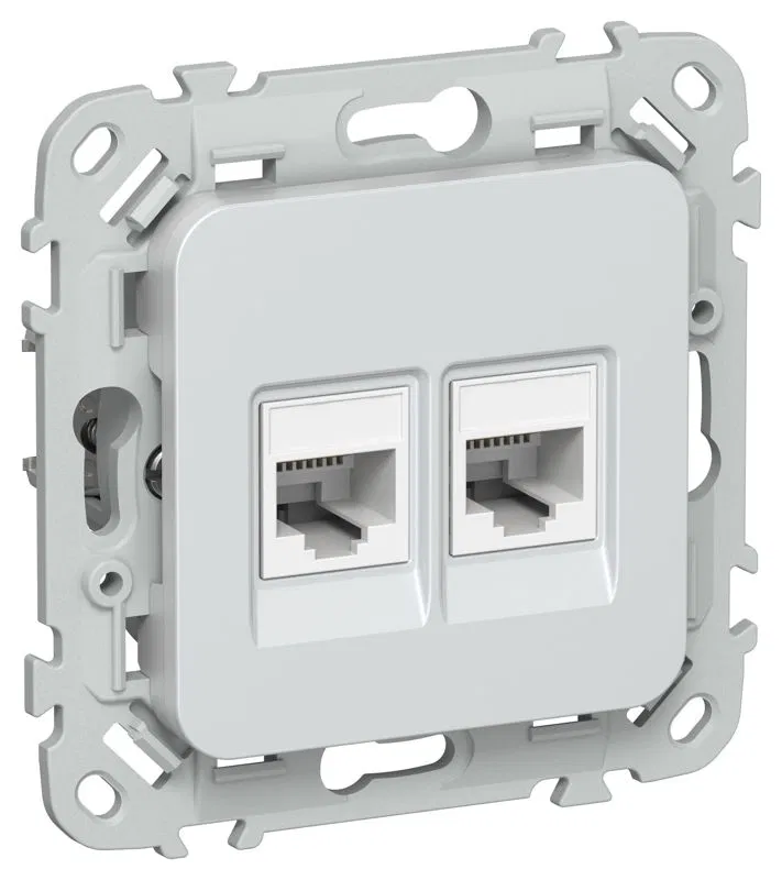 Розетка компьютерная 2-м СП FLITE РК5е-2-0-ФлЖ RJ45 кат.5E UTP механизм жемчуж. IEK FI-K22-1-K36