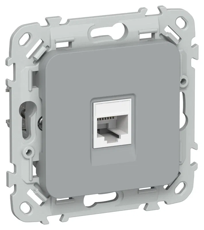 Розетка телефонная СП FLITE РТ3-1-ФлС RJ11 кат.3 механизм сер. IEK FI-T10-K03