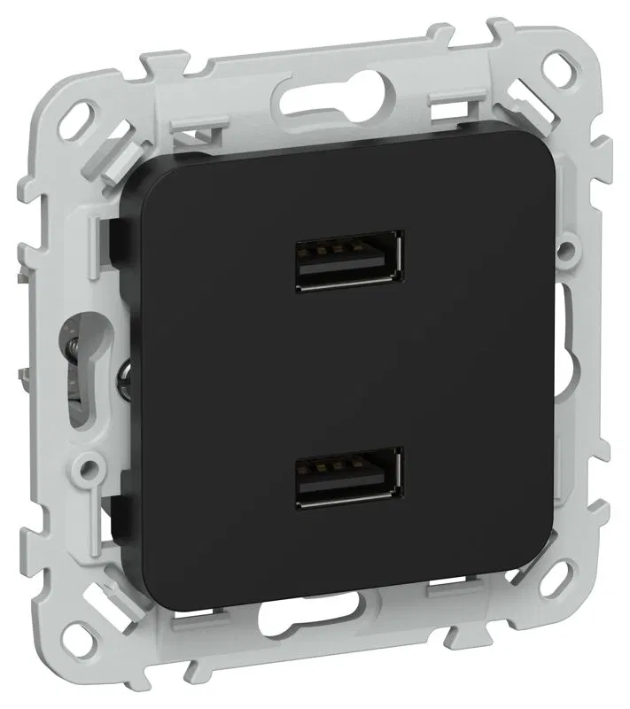 Розетка USB СП FLITE РЮ-2-ФлЧ AA 2.1А механизм черн. IEK FI-U21-D31-K02