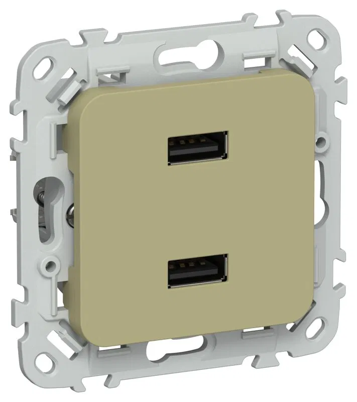 Розетка USB СП FLITE РЮ-2-ФлО AA 2.1А механизм олив. IEK FI-U21-D31-K26
