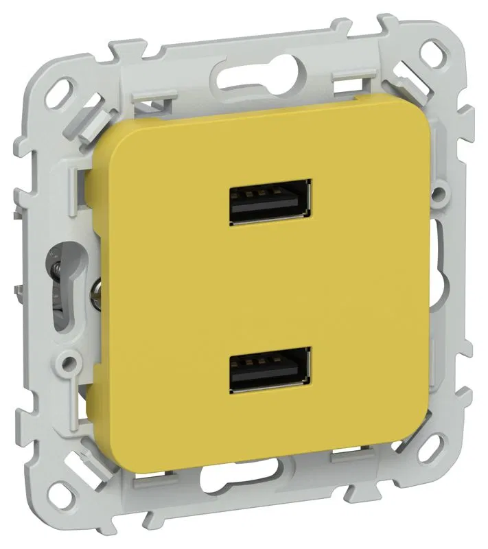 Розетка USB СП FLITE РЮ-2-ФлЖК AA 2.1А механизм желт. карри IEK FI-U21-D31-K44