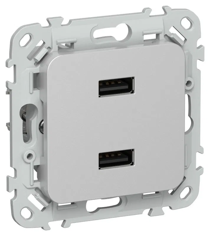 Розетка USB AA СП FLITE РЮ-2-ФлА 2.1А механизм алюм. IEK FI-U21-D31-K47