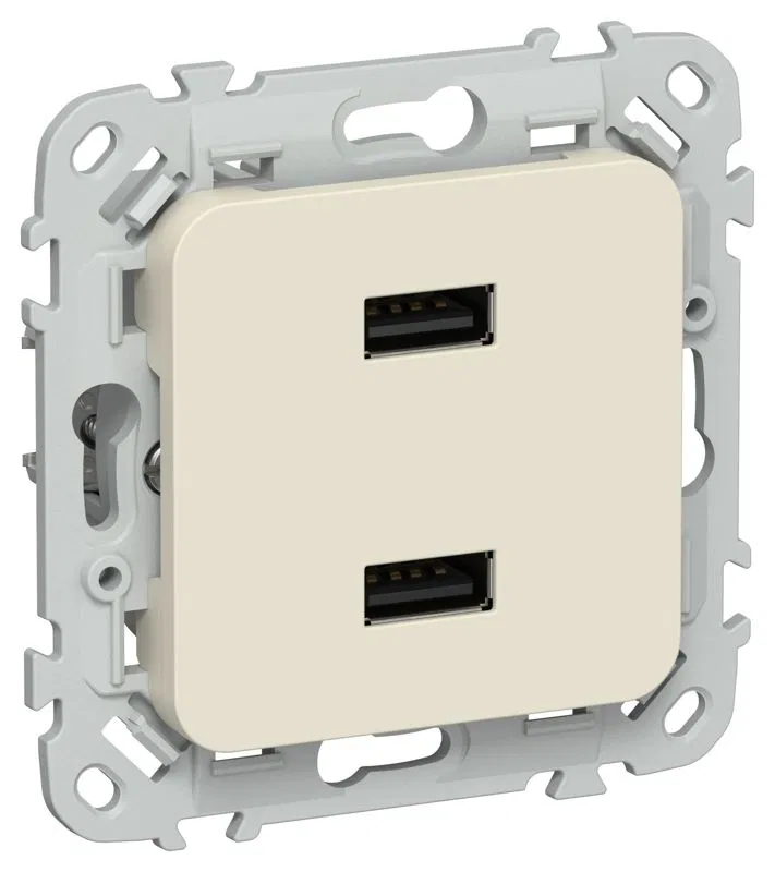 Розетка USB СП FLITE РЮ-2-ФлСл AA 2.1А механизм сливочный IEK FI-U21-D31-K86
