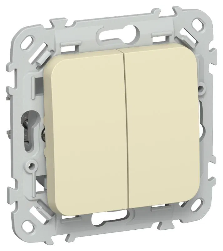 Выключатель проходной 2-кл. СП FLITE ВС62-1-0-ФлН 10А механизм навахо IEK FI-V22-0-10-1-K87
