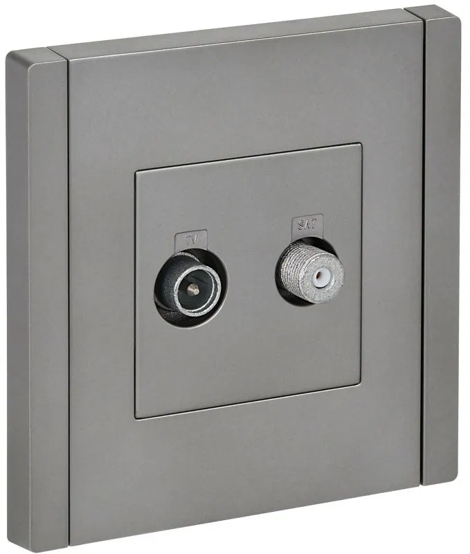 Розетка 2-м TV+SAT FORTE&PIANO FP538 сталь IEK FP-AF20-O-K46
