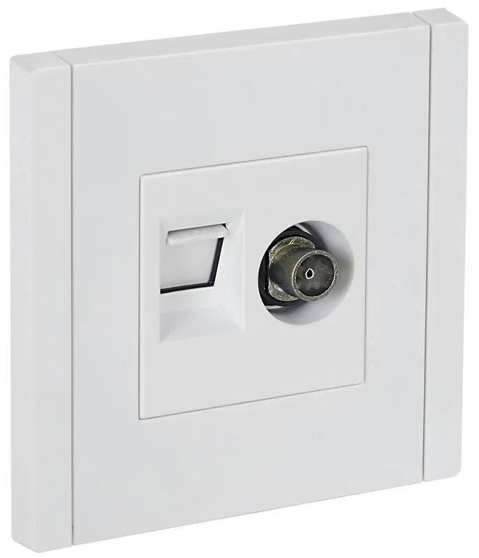 Розетка 2-м TV+RJ45 кат.5E FORTE&PIANO FP236 бел. IEK FP-AK20-1-K01