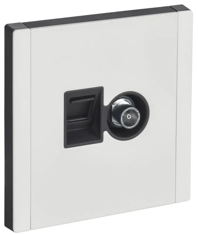 Розетка 2-м FORTE&PIANO FP236M TV+RJ45 кат.5E бел. IEK FP-AK20-1-M-K01