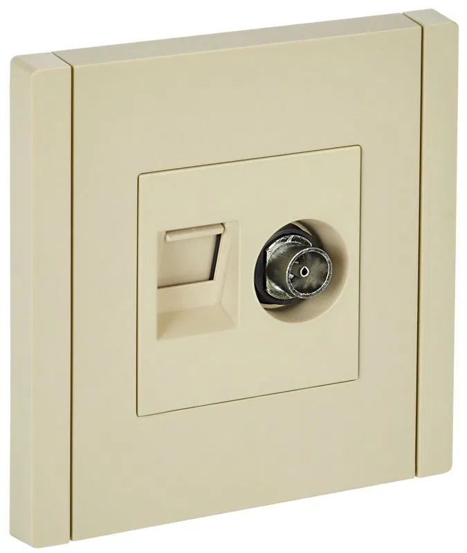 Розетка 2-м TV+RJ45 кат.6 FORTE&PIANO FP437 ваниль IEK FP-AK20-2-K10