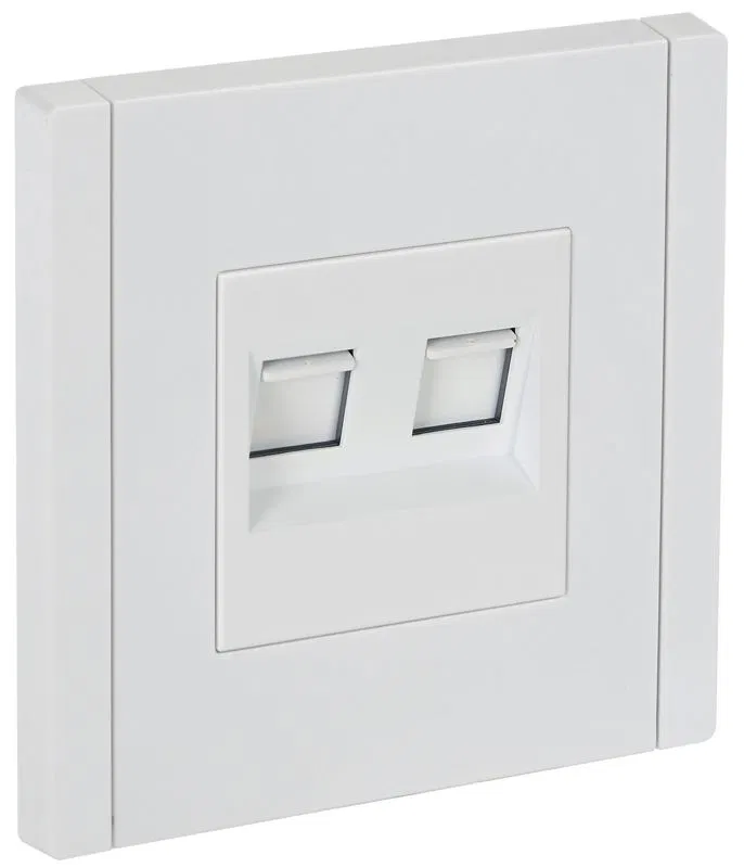Розетка компьютерная 2-м RJ45 кат.5E FORTE&PIANO FP233 бел. IEK FP-K20-1-K01