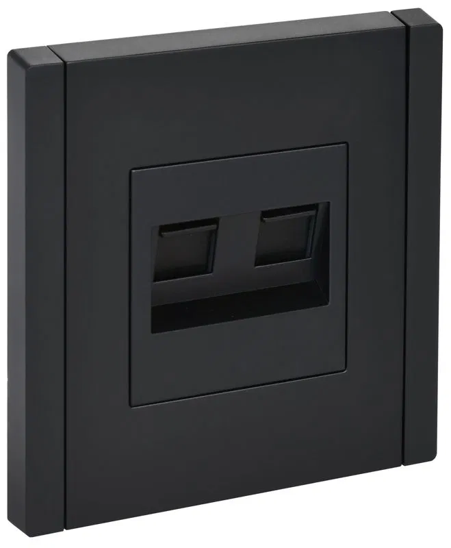 Розетка компьютерная 2-м RJ45 кат.5E FORTE&PIANO FP133 черн. IEK FP-K20-1-K02