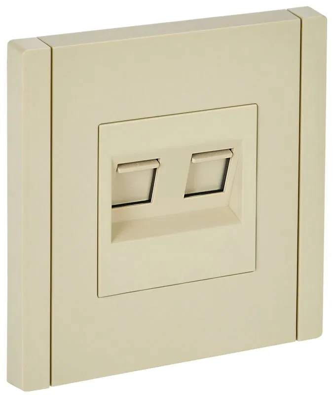 Розетка компьютерная 2-м RJ45 кат.5E FORTE&PIANO FP433 ваниль IEK FP-K20-1-K10