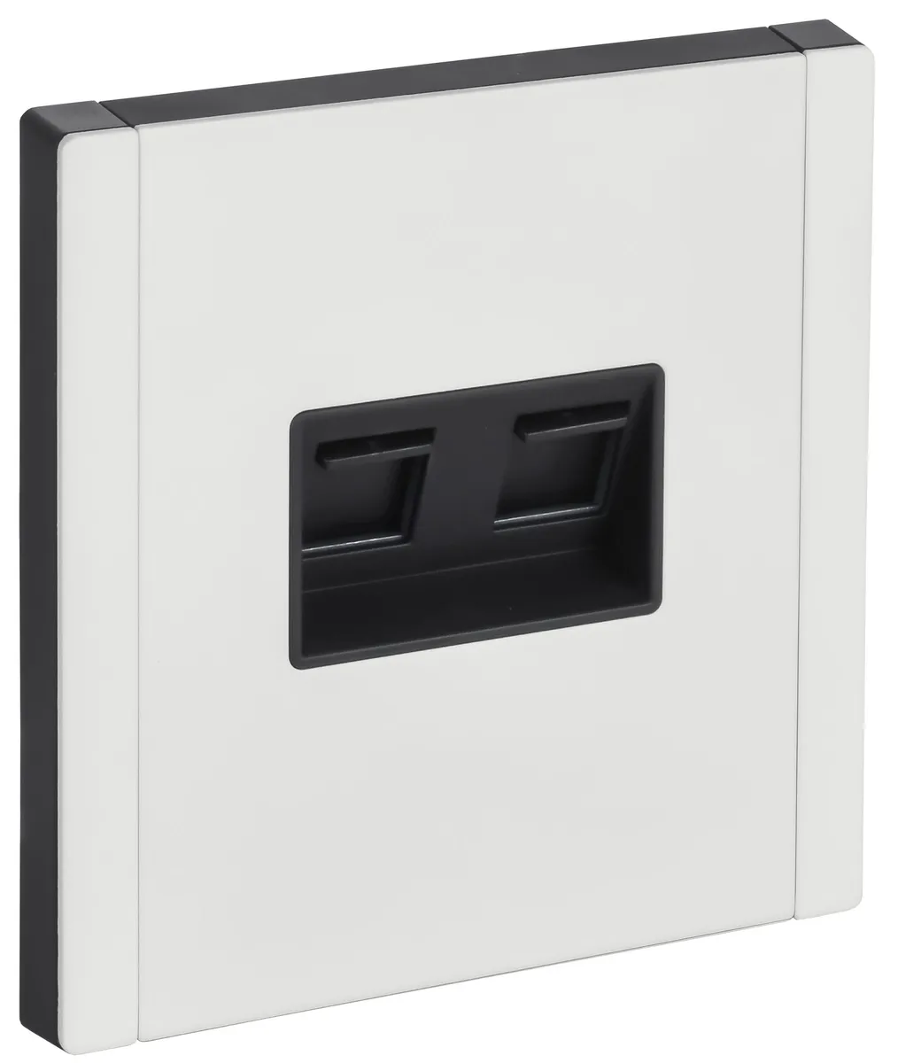 Розетка компьютерная 2-м FORTE&PIANO FP234M RJ45 кат.6 бел. IEK FP-K20-2-M-K01