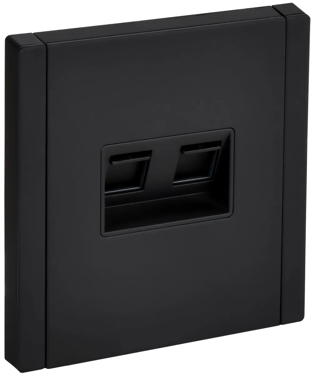Розетка компьютерная 2-м FORTE&PIANO FP134M RJ45 кат.6 черн. IEK FP-K20-2-M-K02