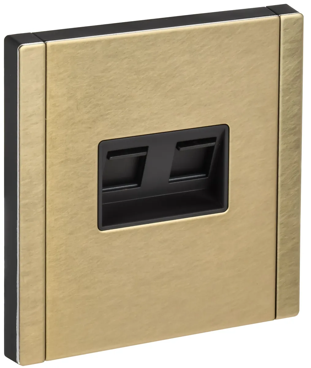 Розетка компьютерная 2-м СП FORTE&PIANO FP634M RJ45 кат.6 IP20 шампань IEK FP-K20-2-M-K37