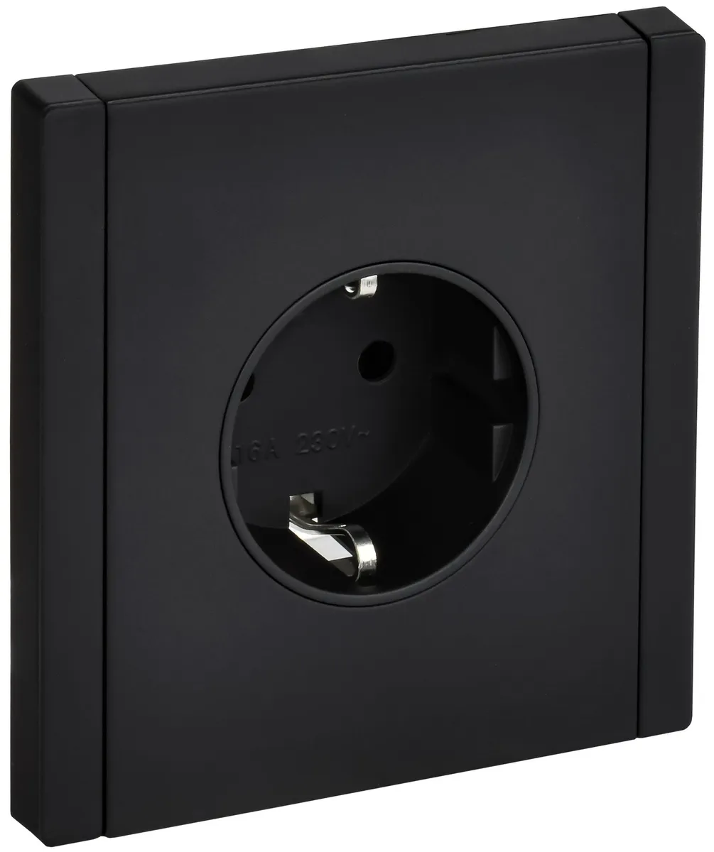 FORTE&PIANO Розетка 1-местная с заземлением без защитных шторок винтовое крепление 16А FP116M металл черный FP-R11-16-M-K02 IEK