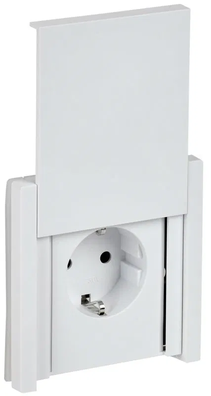 Розетка СП FORTE&PIANO16А IP44 FP219 с заземл. защ. шторки с крышкой безвинт. крепл. бел. IEK FP-R16-16-1-44-K01