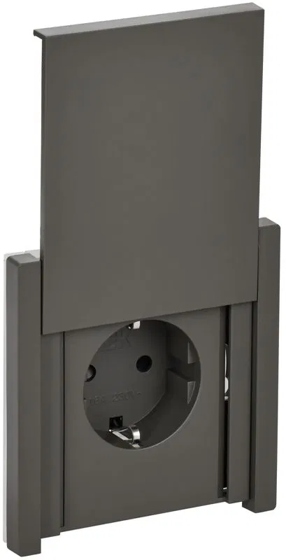 Розетка СП FORTE&PIANO16А IP44 FP319 с заземл. защ. шторки с крышкой безвинт. крепл. сер. IEK FP-R16-16-1-44-K03