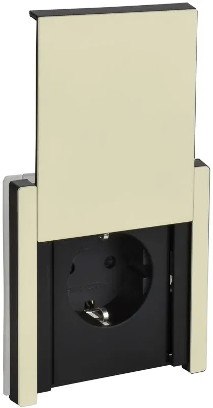 Розетка 1-м СП FORTE&PIANO FP819M 16А IP44 с заземл. защ. шторки с крышкой безвинт. крепл. сл. кость IEK FP-R16-16-1-44-M-K41