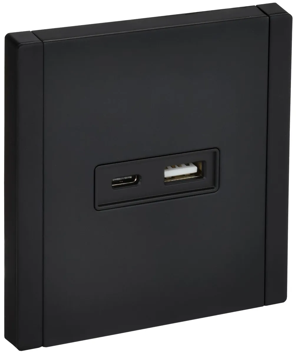 FORTE&PIANO Розетка USB A+C 3,1А FP150M металл черный IEK