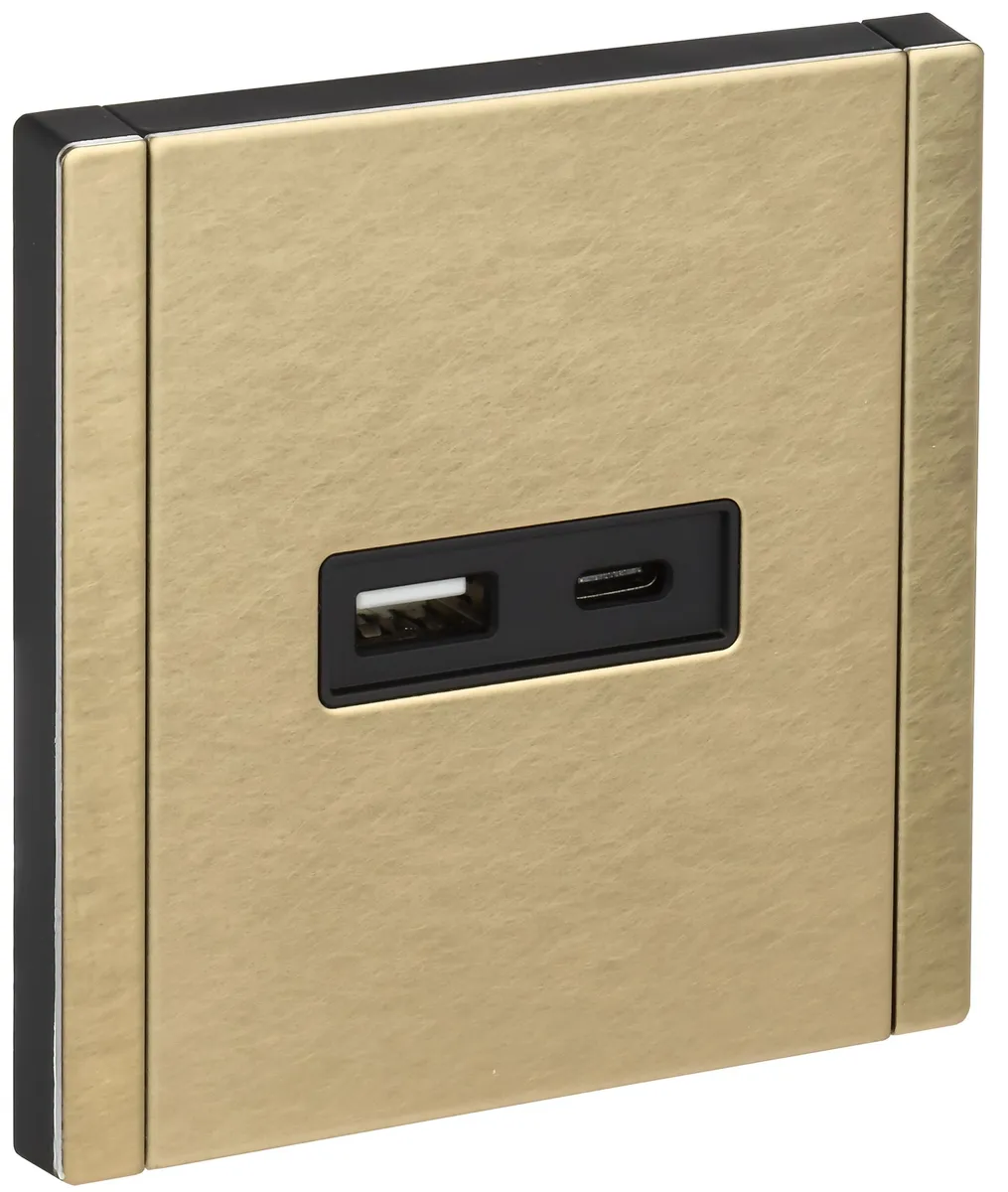 Розетка FORTE&PIANO FP650M USB A+C 3.1А шампань IEK FP-U22-D31-M-K37