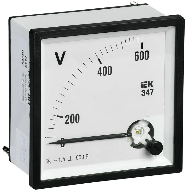 Вольтметр Э47 96х96мм 600В кл. точн. 1.5 IEK IPV20-6-0600-E