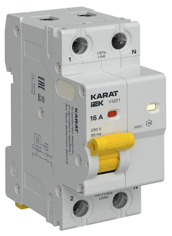 Устройство защиты от дугового пробоя (УЗДП) 1P+N 16А KARAT IEK KA-DP10-1-016