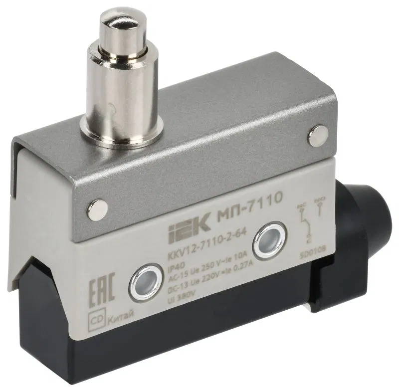 Микропереключатель концевой МП-7110 IP40 удлиненный толкатель IEK KKV12-7110-2-64
