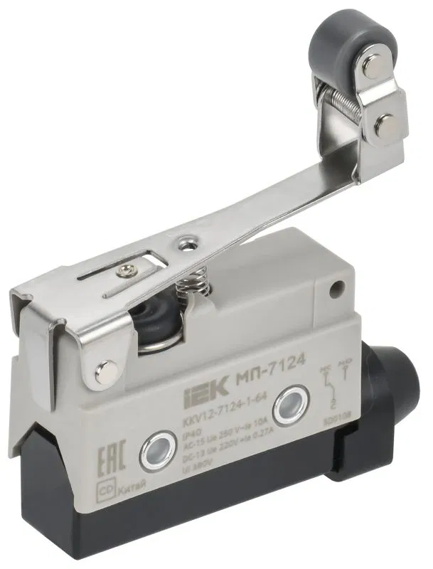 Микропереключатель концевой МП-7124 IP40 рычаг с регулир. роликом IEK KKV12-7124-1-64
