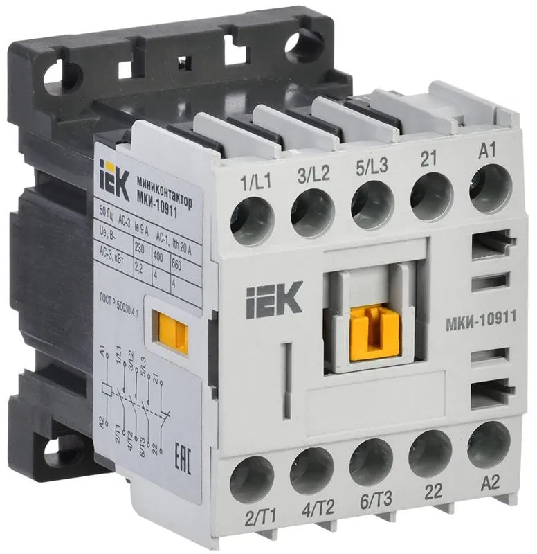 Миниконтактор МКИ-10911 9А 110В/АС3 1Н3 KARAT IEK KMM11-009-110-01