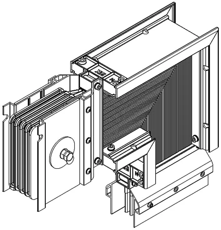 LINEBAR Секция угловая вниз 1600А Al 3L+N+1/2PE некрашеная IP55 транспортировочная 2 плеча на заказ IEK LB-1600A5-25-F-LDF