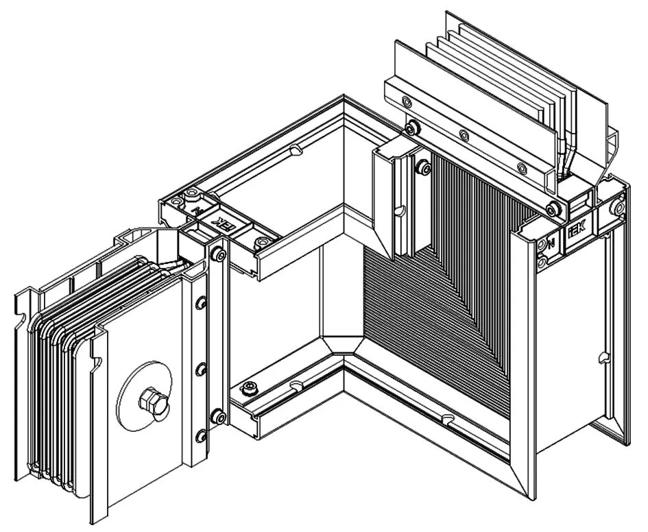 LINEBAR Секция Z-образная правая вверх 4000А Al 3L+N+1/2PE некрашеная IP55 транспортировочная IEK LB-4000A5-25-F-ZRU