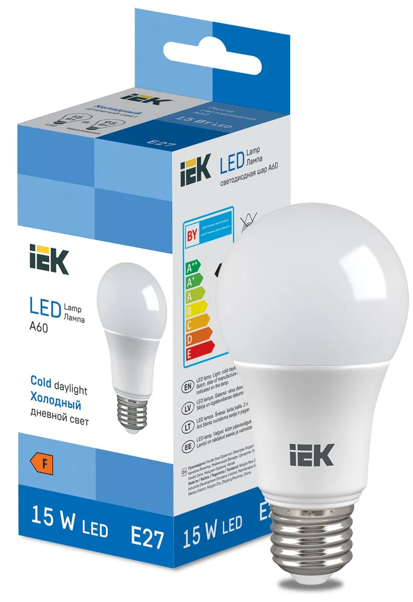 LED Bulb A60 1500lm 6500K E27 IEK LL-I-A60-15-230-65-E27