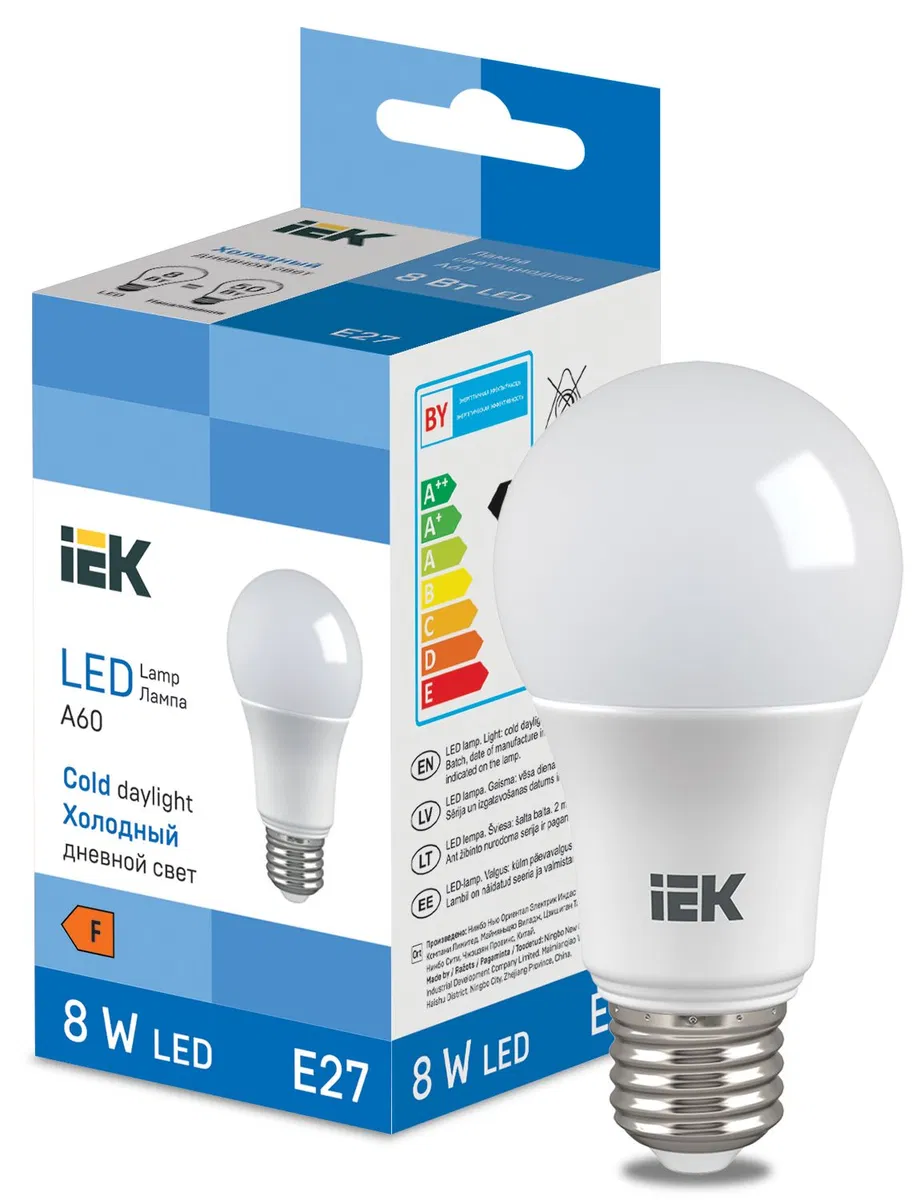 LED Bulb A60 710lm 6500K E27 IEK LL-I-A60-8-230-65-E27