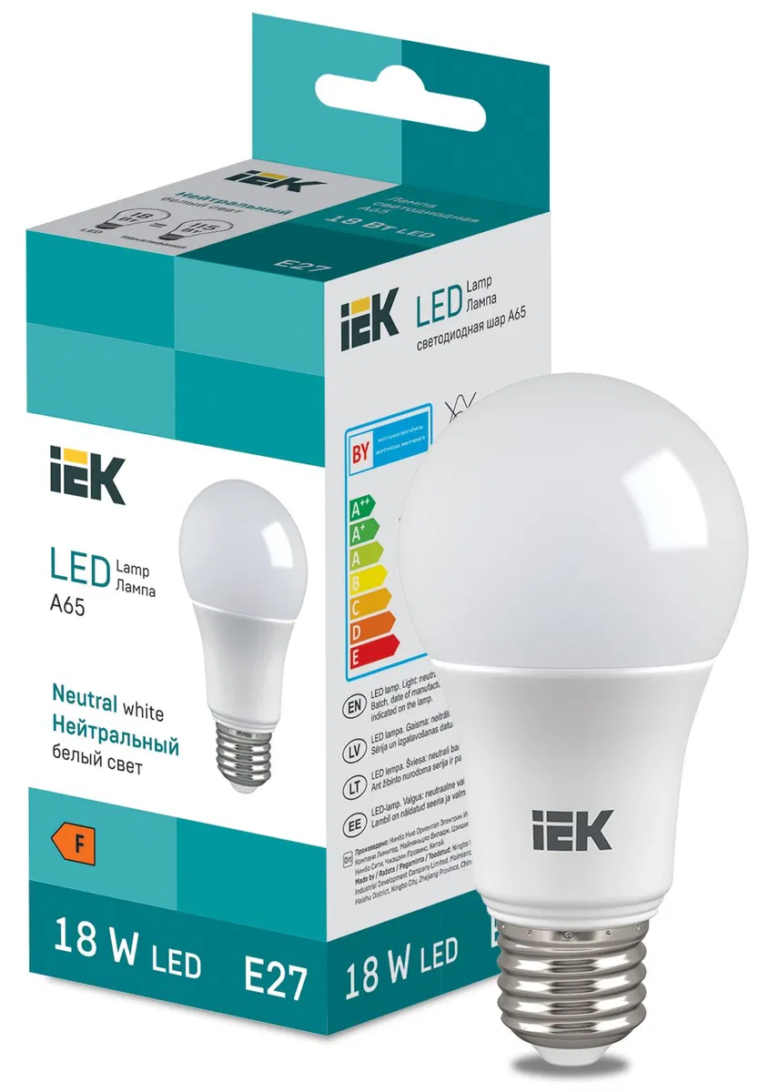 LED Bulb A65 1850lm 4000K E27 IEK LL-I-A65-18-230-40-E27